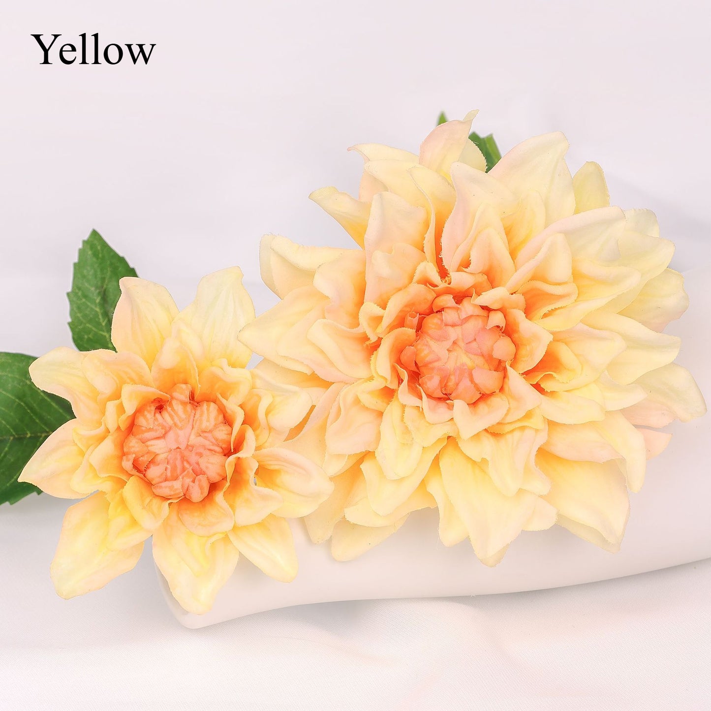 Dahlia pinnata, 2 heads, MQO 100 each color, real texture artificial flower, 502D