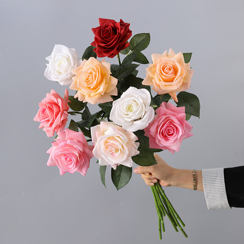Concubine Rose, 1 head, real texture artificial flower, 23040502