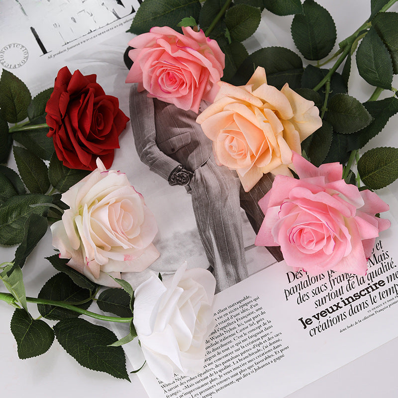 Concubine Rose, 1 head, real texture artificial flower, 23040502
