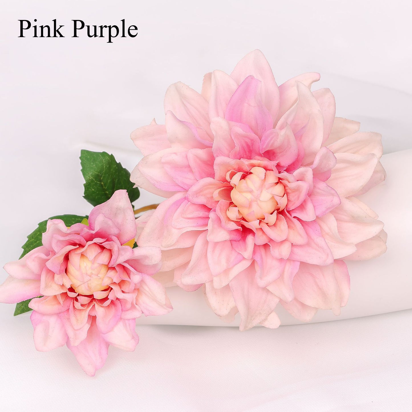 Dahlia pinnata, 2 heads, MQO 100 each color, real texture artificial flower, 502D