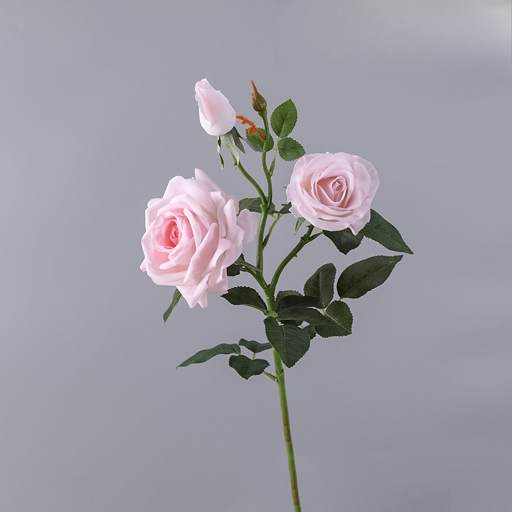 Concubine Rose, 3 heads, real texture artificial flower, 22090101