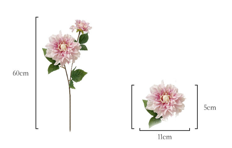 Dahlia pinnata, 2 heads, MQO 100 each color, real texture artificial flower, 502D