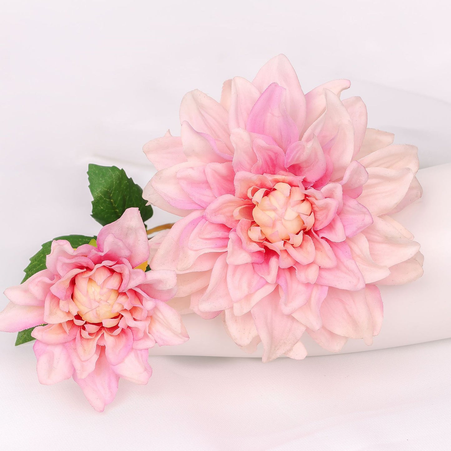 Dahlia pinnata, 2 heads, MQO 100 each color, real texture artificial flower, 502D