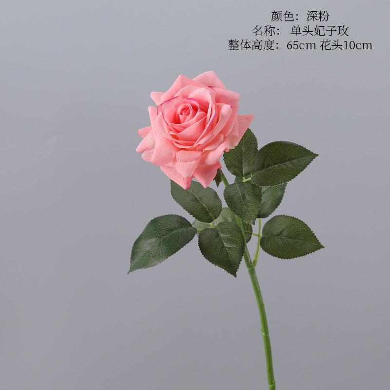 Concubine Rose, 1 head, real texture artificial flower, 23040502