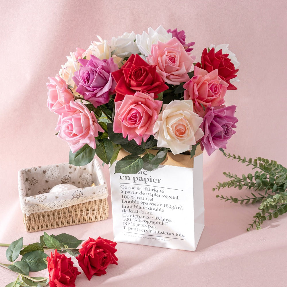 Rose, with spikes, real texture artificial flower, 60003