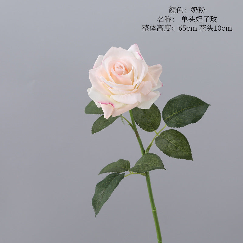 Concubine Rose, 1 head, real texture artificial flower, 23040502