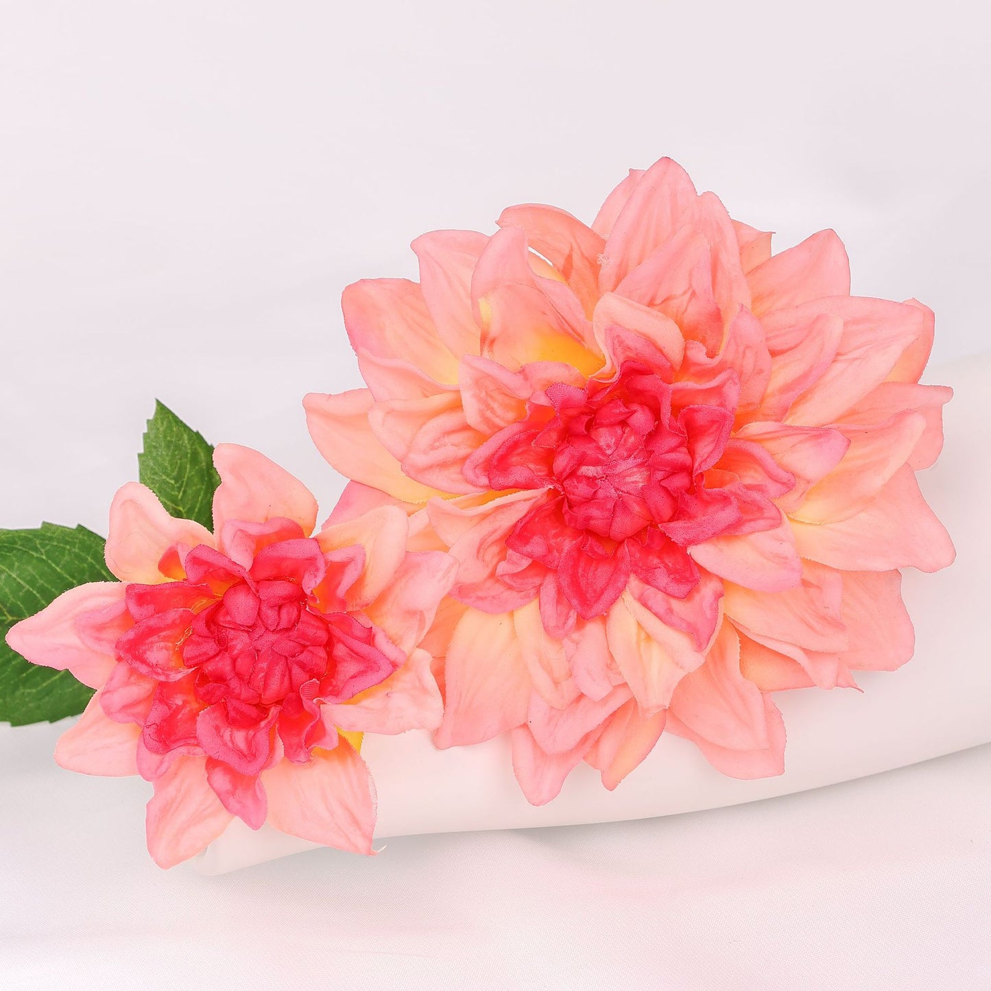 Dahlia pinnata, 2 heads, MQO 100 each color, real texture artificial flower, 502D