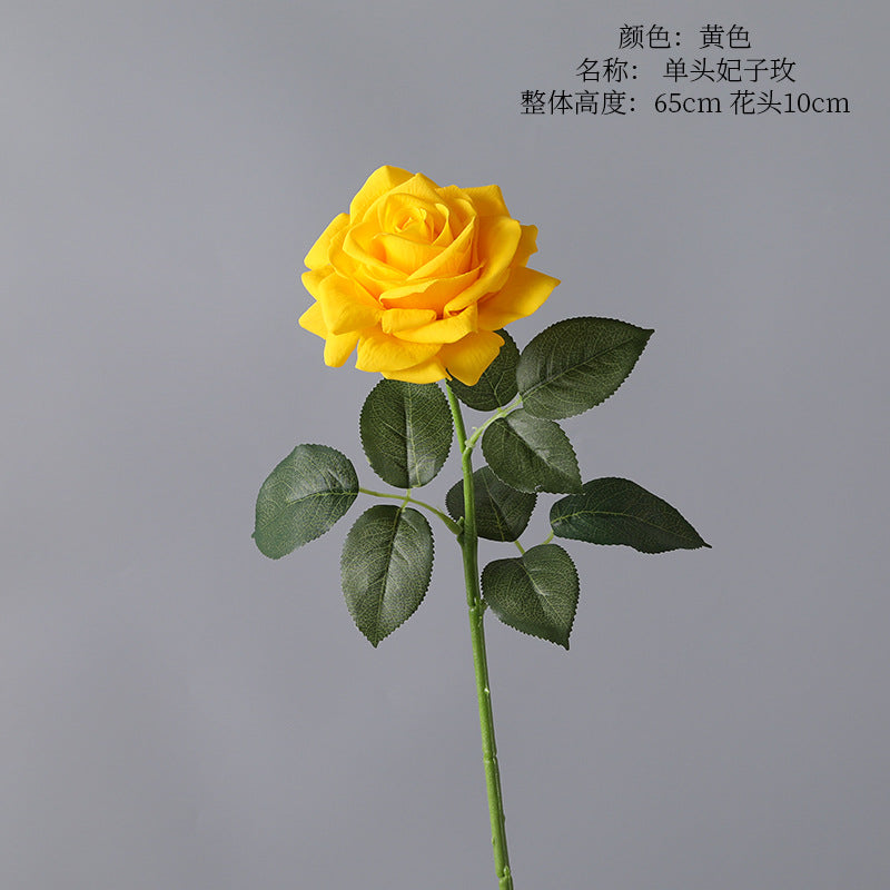 Concubine Rose, 1 head, real texture artificial flower, 23040502