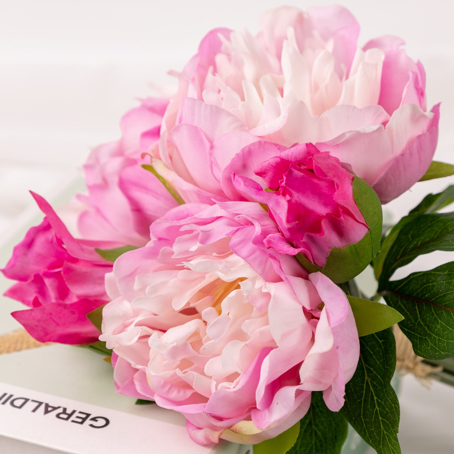 Peony, 5 heads, MOQ 100 each color, real texture artificial flower, 3405P