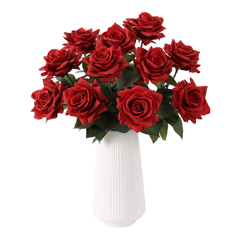 Concubine Rose, 1 head, real texture artificial flower, 23040502