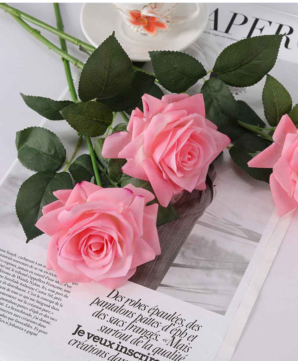 Concubine Rose, 1 head, real texture artificial flower, 23040502