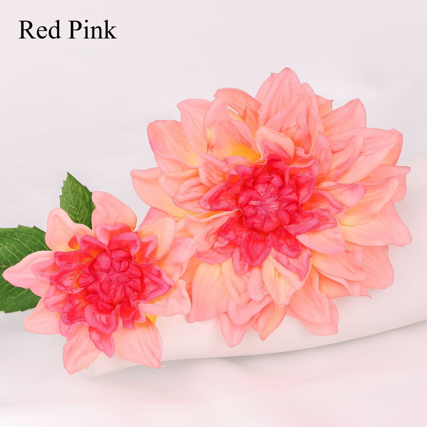 Dahlia pinnata, 2 heads, MQO 100 each color, real texture artificial flower, 502D