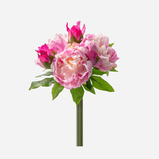 Peony, 5 heads, MOQ 100 each color, real texture artificial flower, 3405P