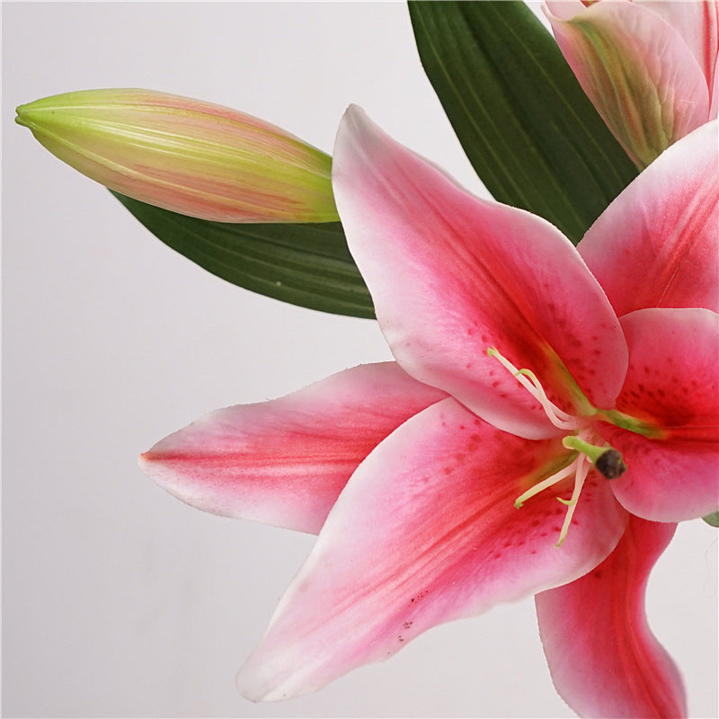 Lily, 3 head, large, real texture artificial flower, 519783