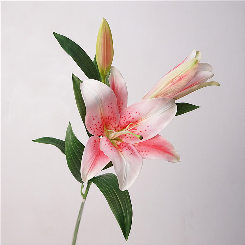 Lily, 3 head, large, real texture artificial flower, 519783