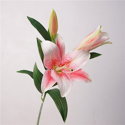 Lily, 3 head, large, real texture artificial flower, 519783
