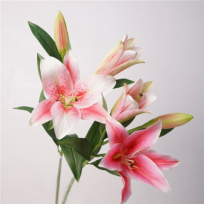 Lily, 3 head, large, real texture artificial flower, 519783