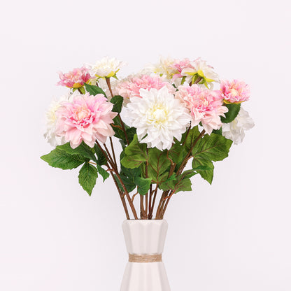 Dahlia pinnata, 2 heads, MQO 100 each color, real texture artificial flower, 502D