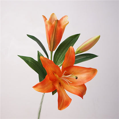 Lily, 3 head, large, real texture artificial flower, 519783