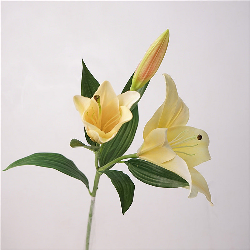 Lily, 3 head, large, real texture artificial flower, 519783