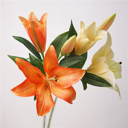 Lily, 3 head, large, real texture artificial flower, 519783