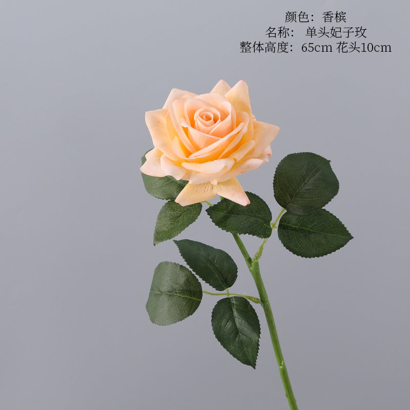 Concubine Rose, 1 head, real texture artificial flower, 23040502