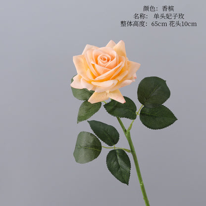 Concubine Rose, 1 head, real texture artificial flower, 23040502