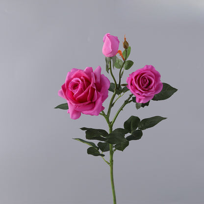 Concubine Rose, 3 heads, real texture artificial flower, 22090101