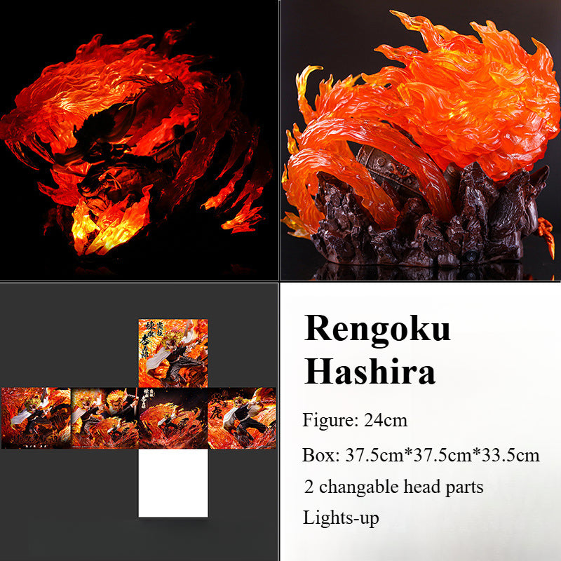 Flame Hashira Rengoku Figure / Demon Slayer / 27cm LED Light-up Figure